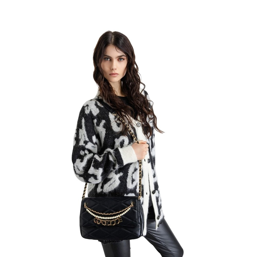 Borsa donna Gaelle Matelasse con charms e perle