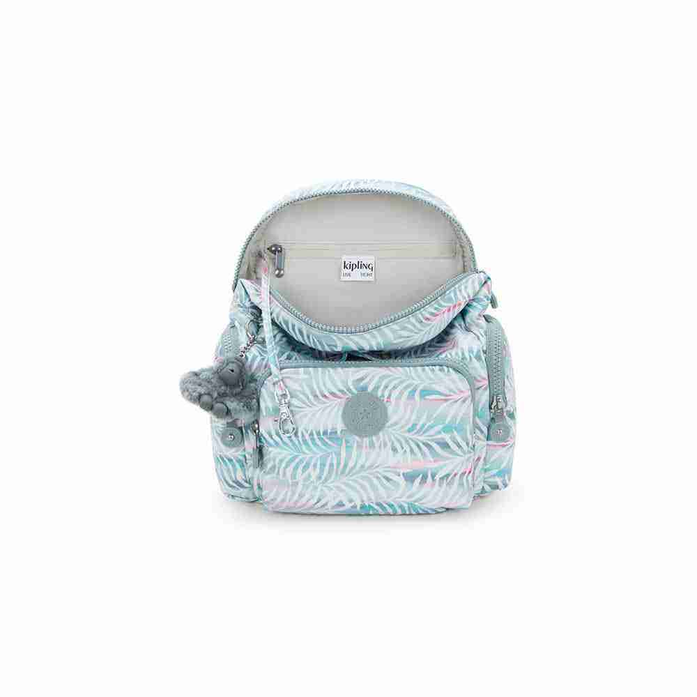 Zaino Kipling City Zip Mini Palmtree Leaves