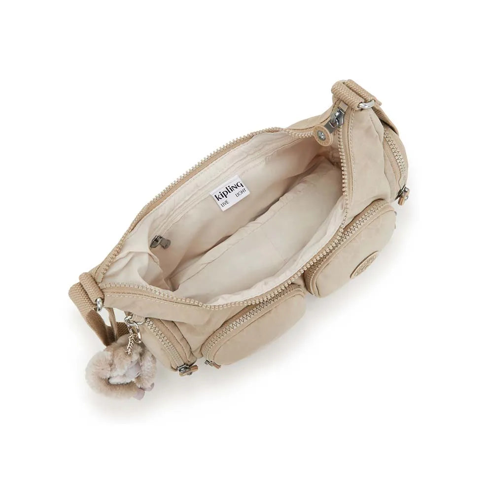Borsa donna Kipling Rikka S Sign Beige Emb
