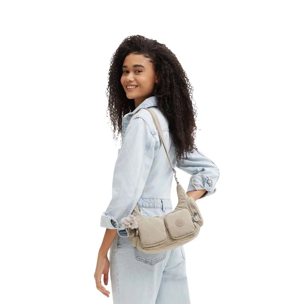 Borsa donna Kipling Rikka S Sign Beige Emb