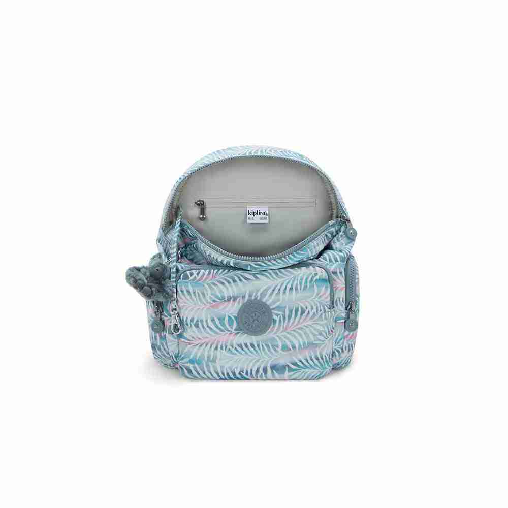 Zaino donna Kipling City Zip S Palmtree Leaves