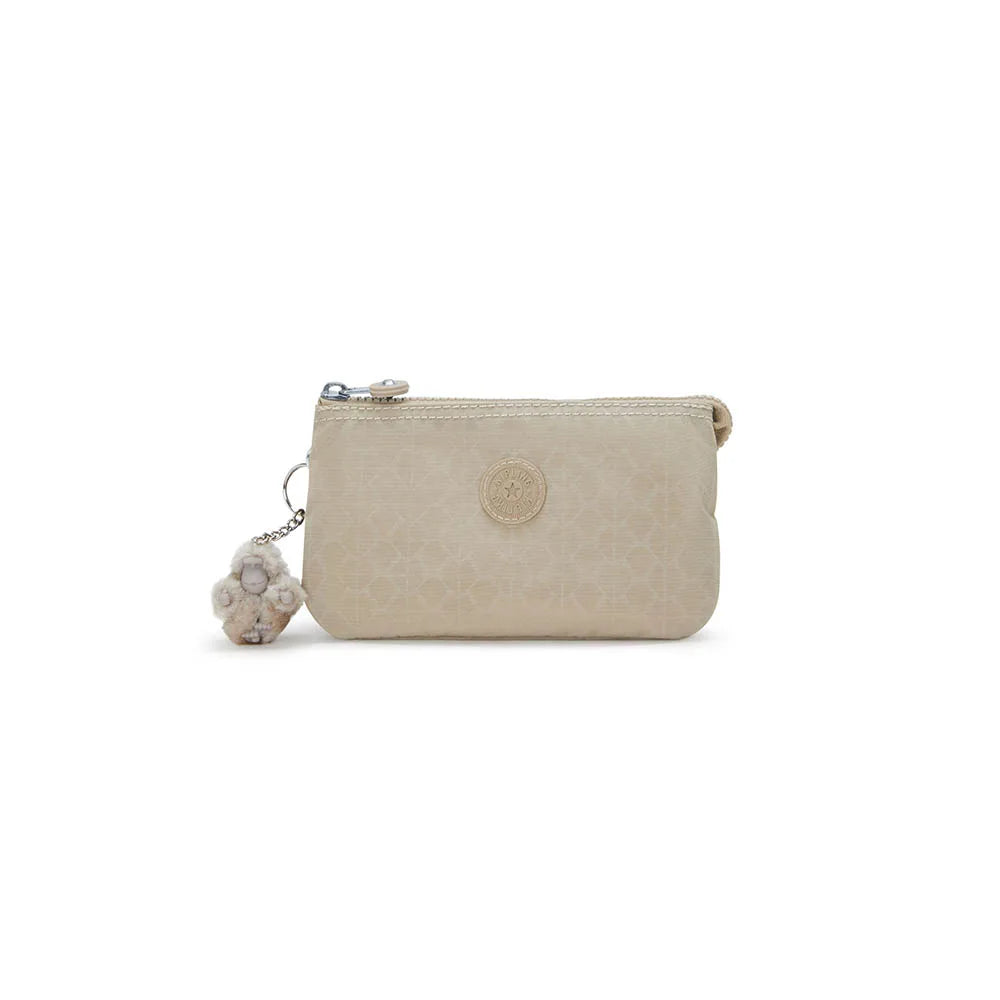 Trousse donna Kipling Creativity L Beige Sign Emb