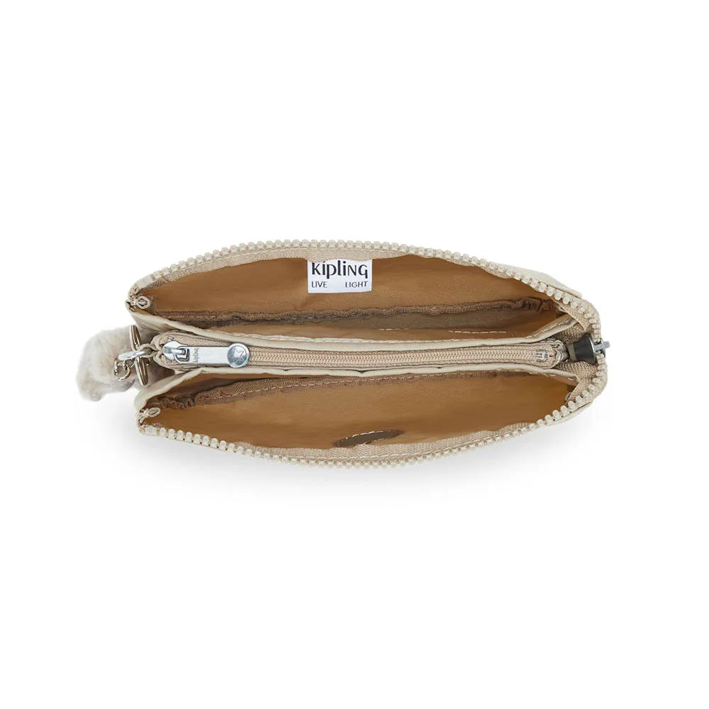 Trousse donna Kipling Creativity L Beige Sign Emb