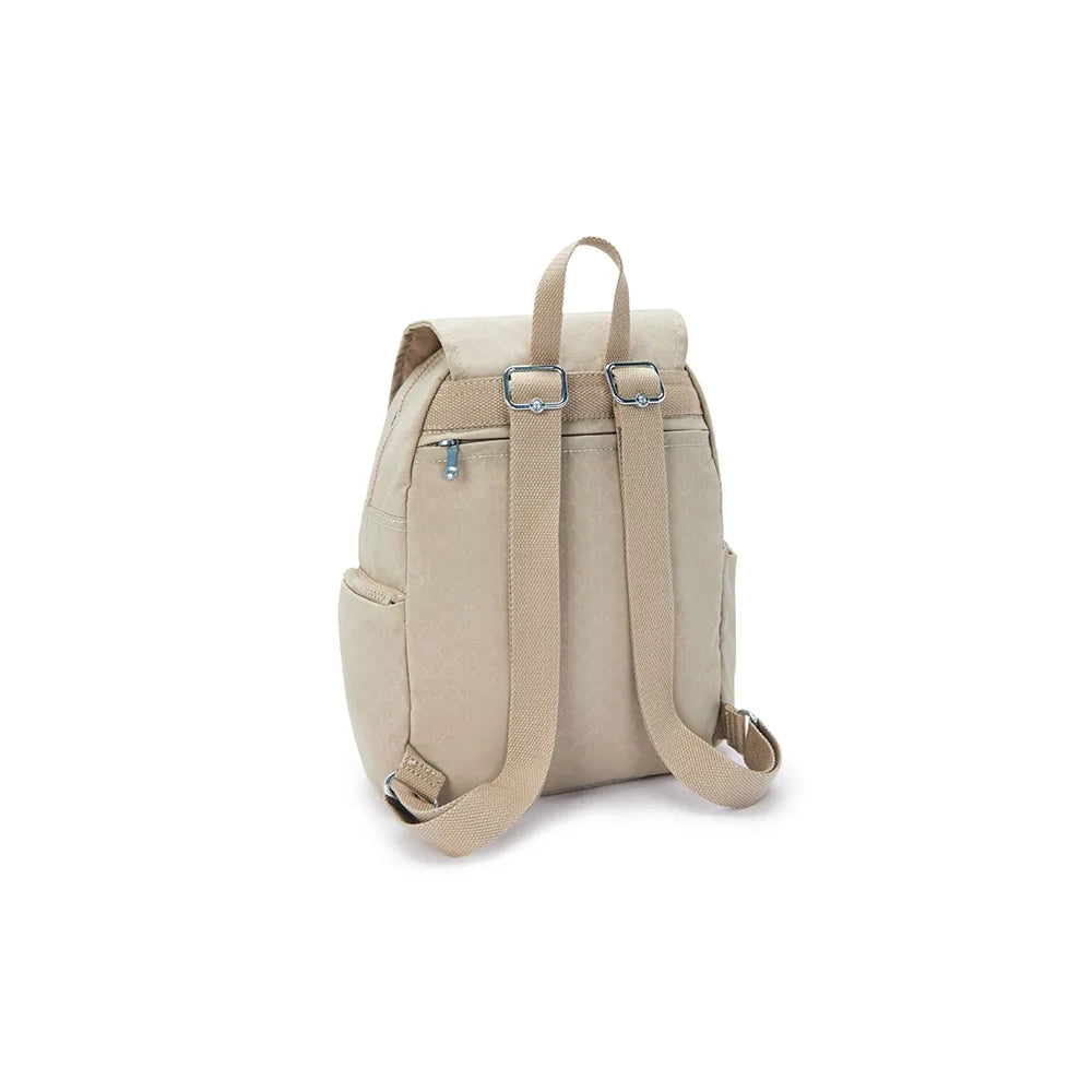 Zaino donna Kipling City Zip S Sign Beige Emb